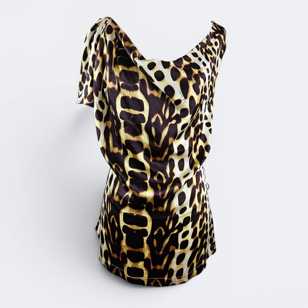 Just Cavalli by Roberto Cavalli Silk Leopard Print Top - IT46 (Medium)